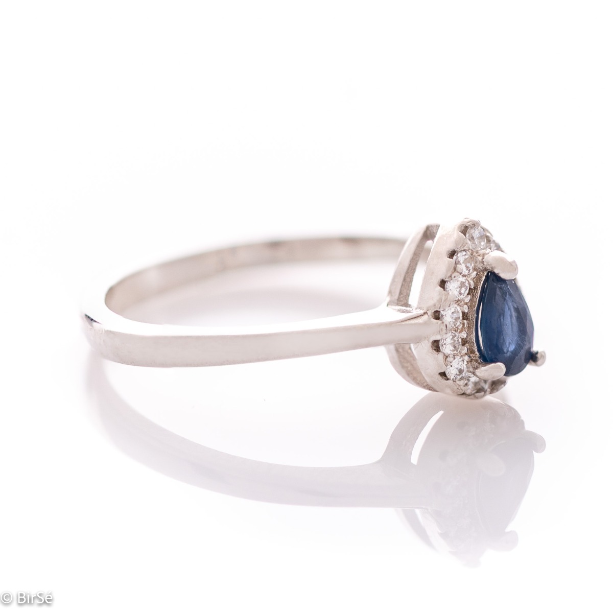 Silver ring - Natural sapphire 0,30 ct.