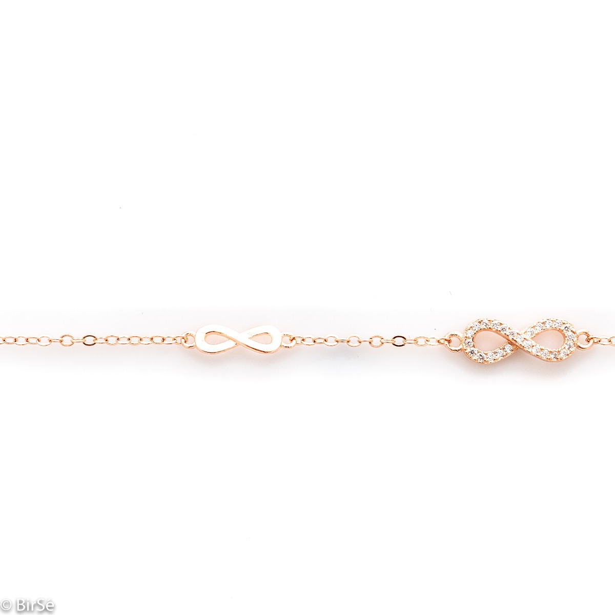 Rose Silver Infinity Bracelet