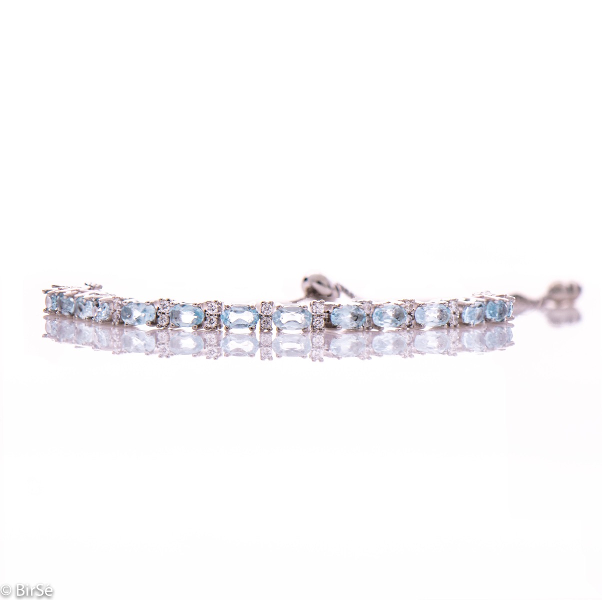 Silver Bracelet with Blue Topaz