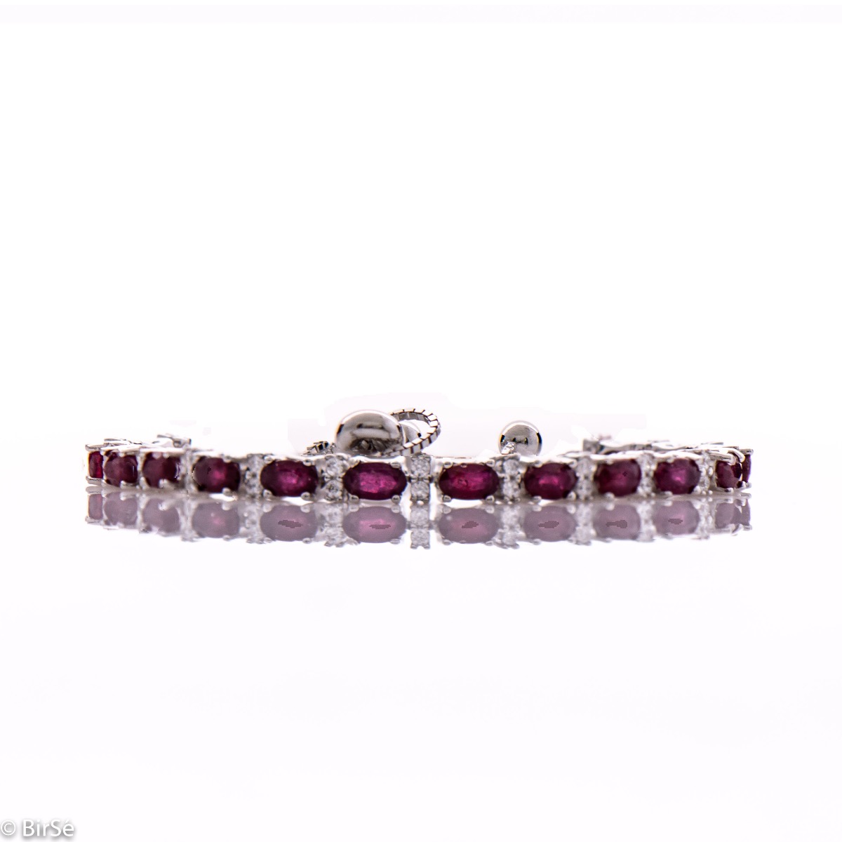 Silver Bracelet with Natural Ruby