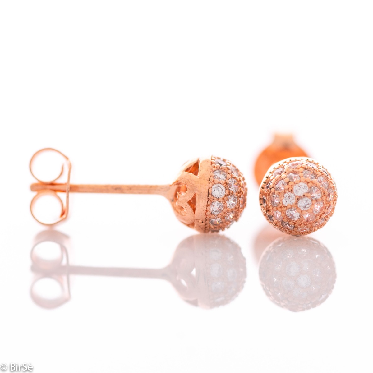 Silver Earrings - Pink Beads