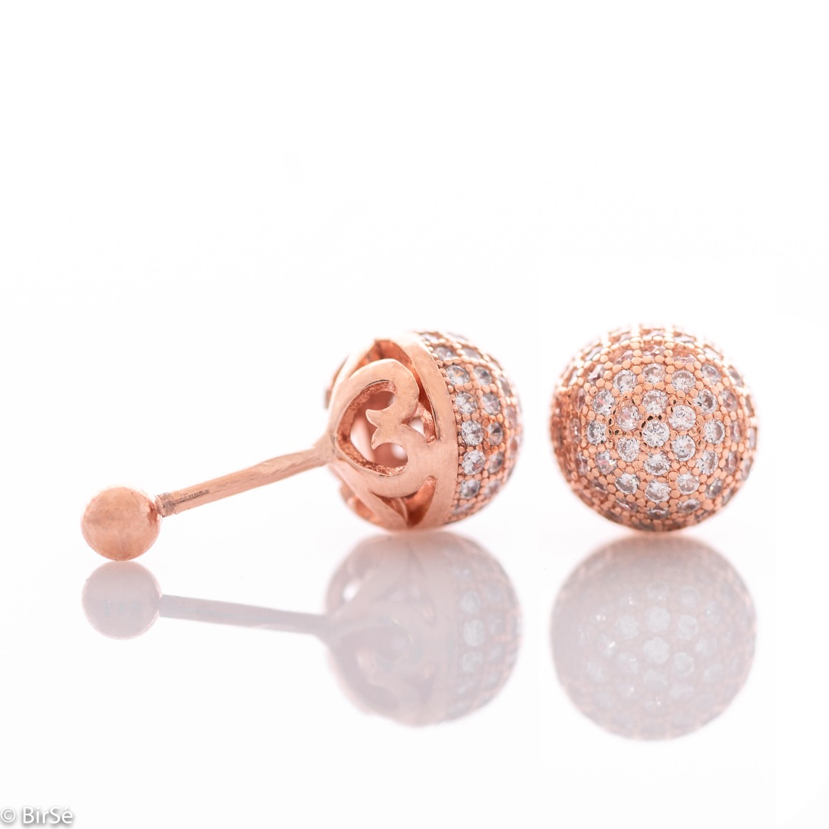 Earrings Balls - Pink silver 