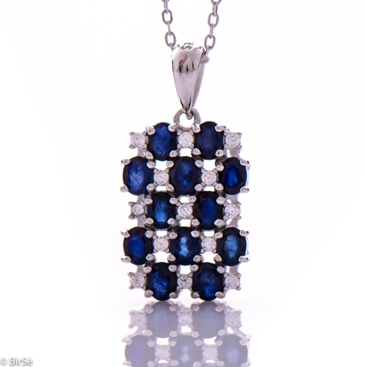 Spectacular Silver Necklace with Numerous Natural Sapphires