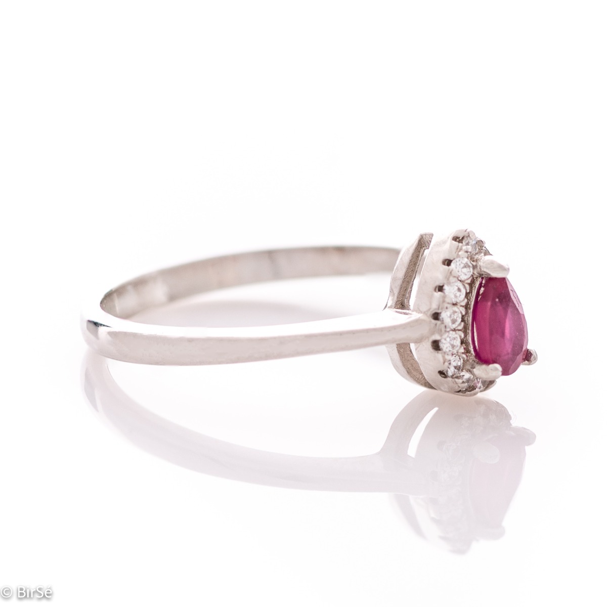 Silver Ring - Natural Ruby 0,30 ct.