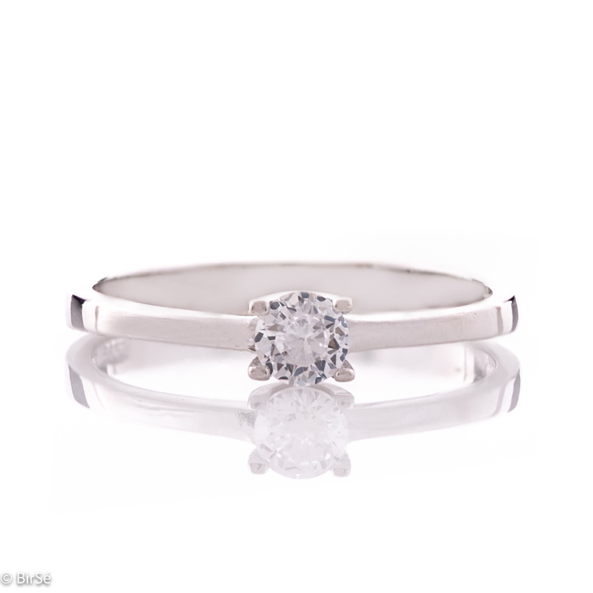 Silver Solitaire Ring