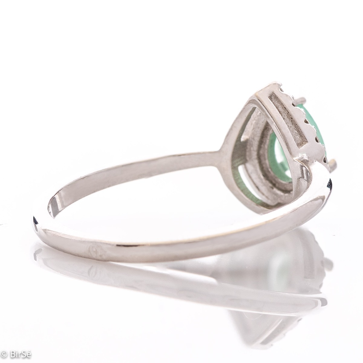 Silver Ring - Natural Emerald 0,45 ct.