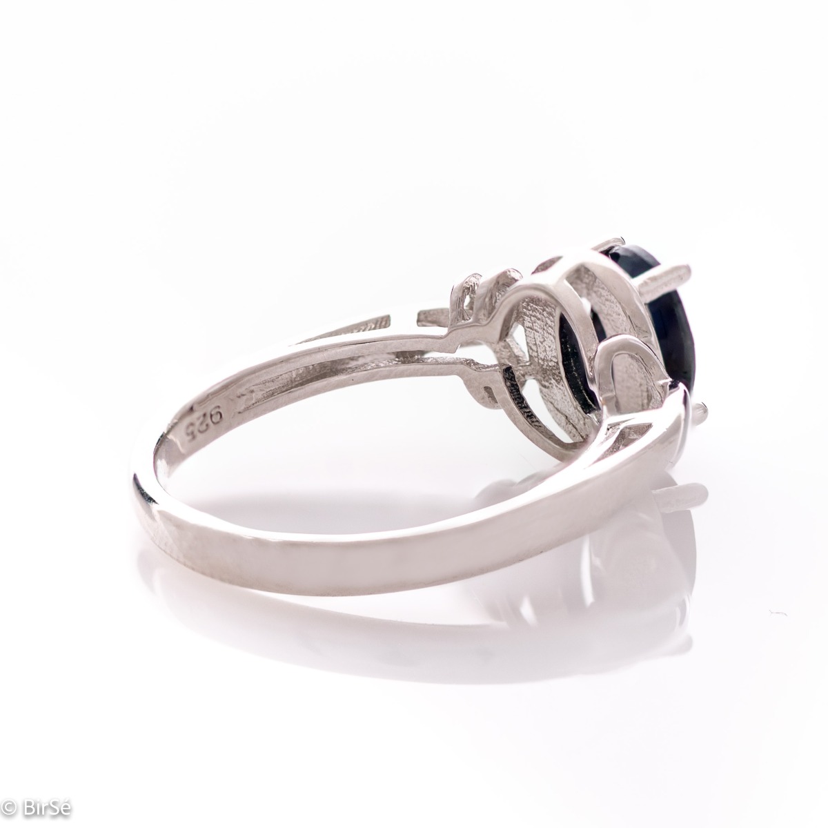 Silver ring - Natural Sapphire 1,00 ct.