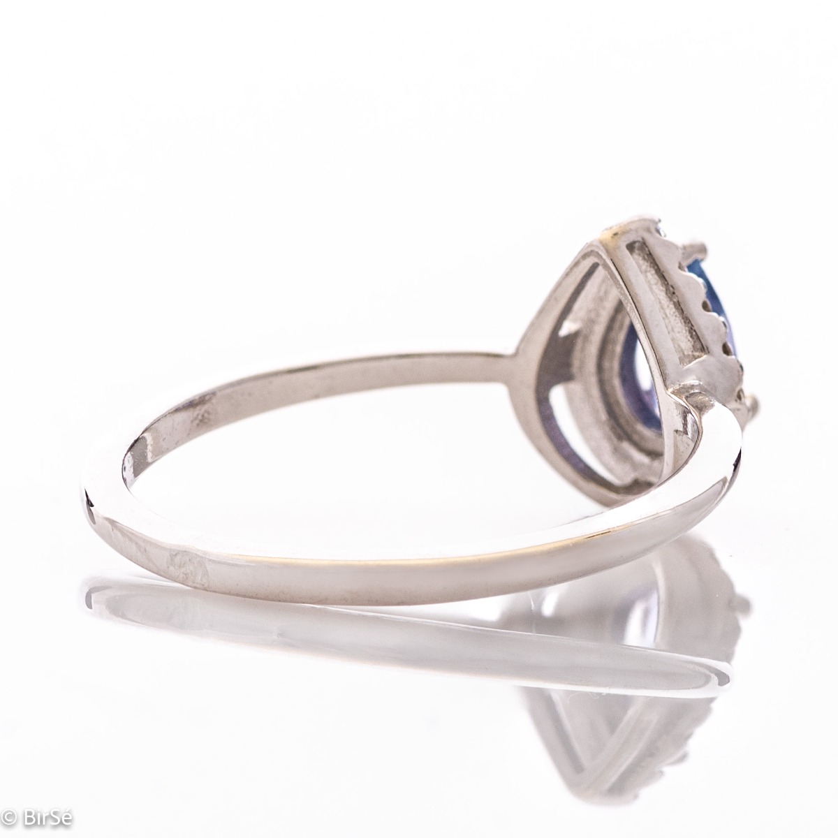 Silver ring - Drop Natural Tanzanite 0,45 ct.