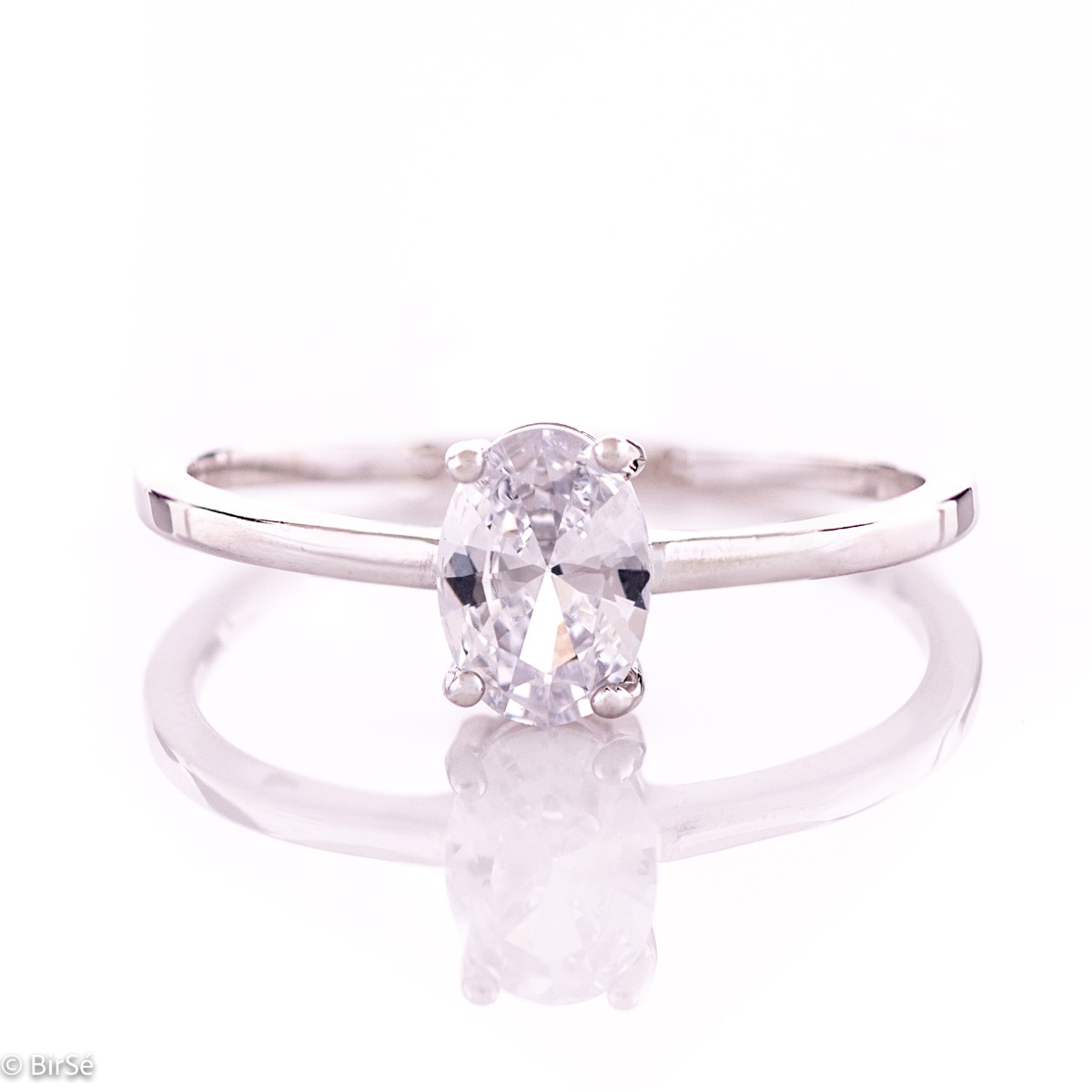 Silver Solitaire Ring