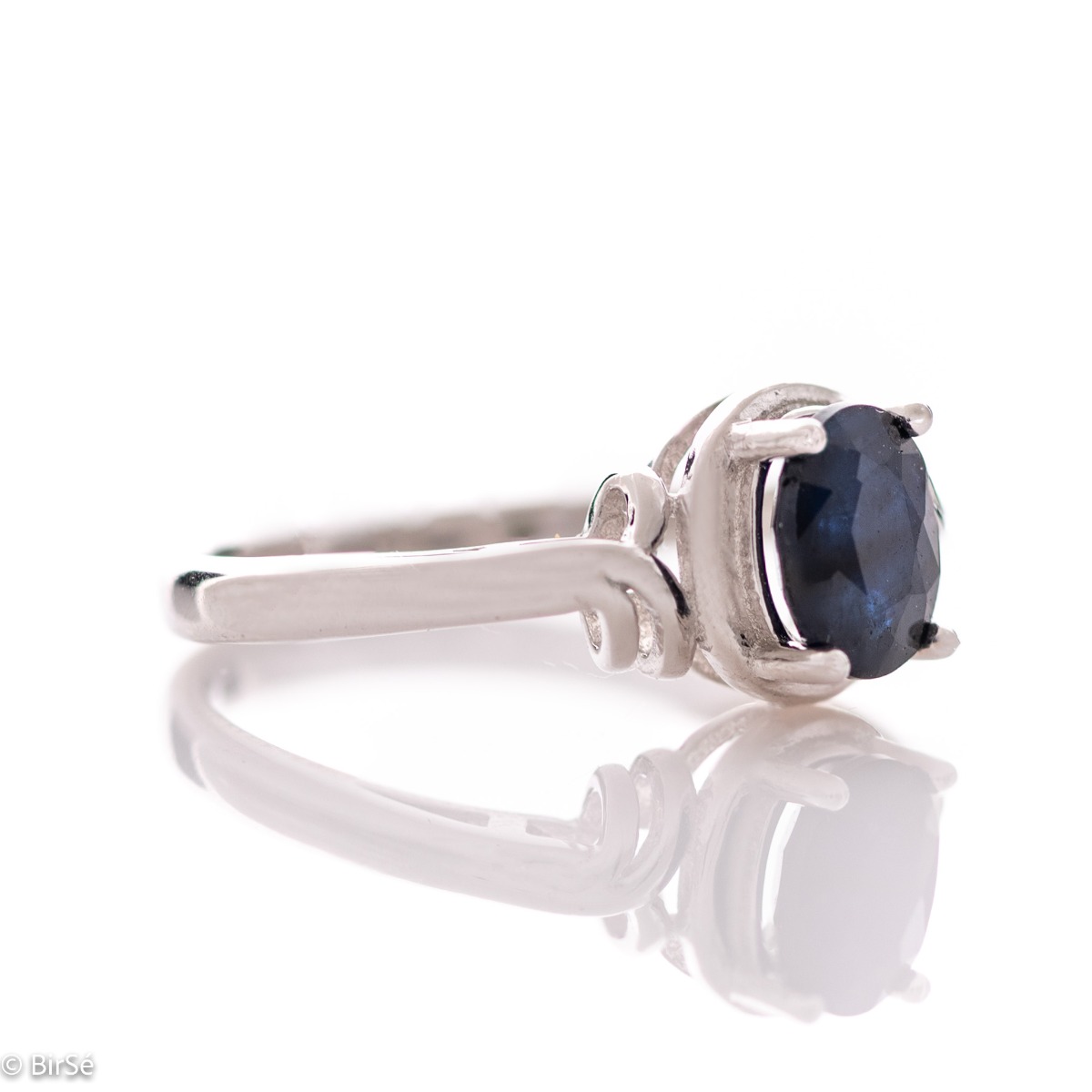 Silver ring - Natural Sapphire 1,00 ct.