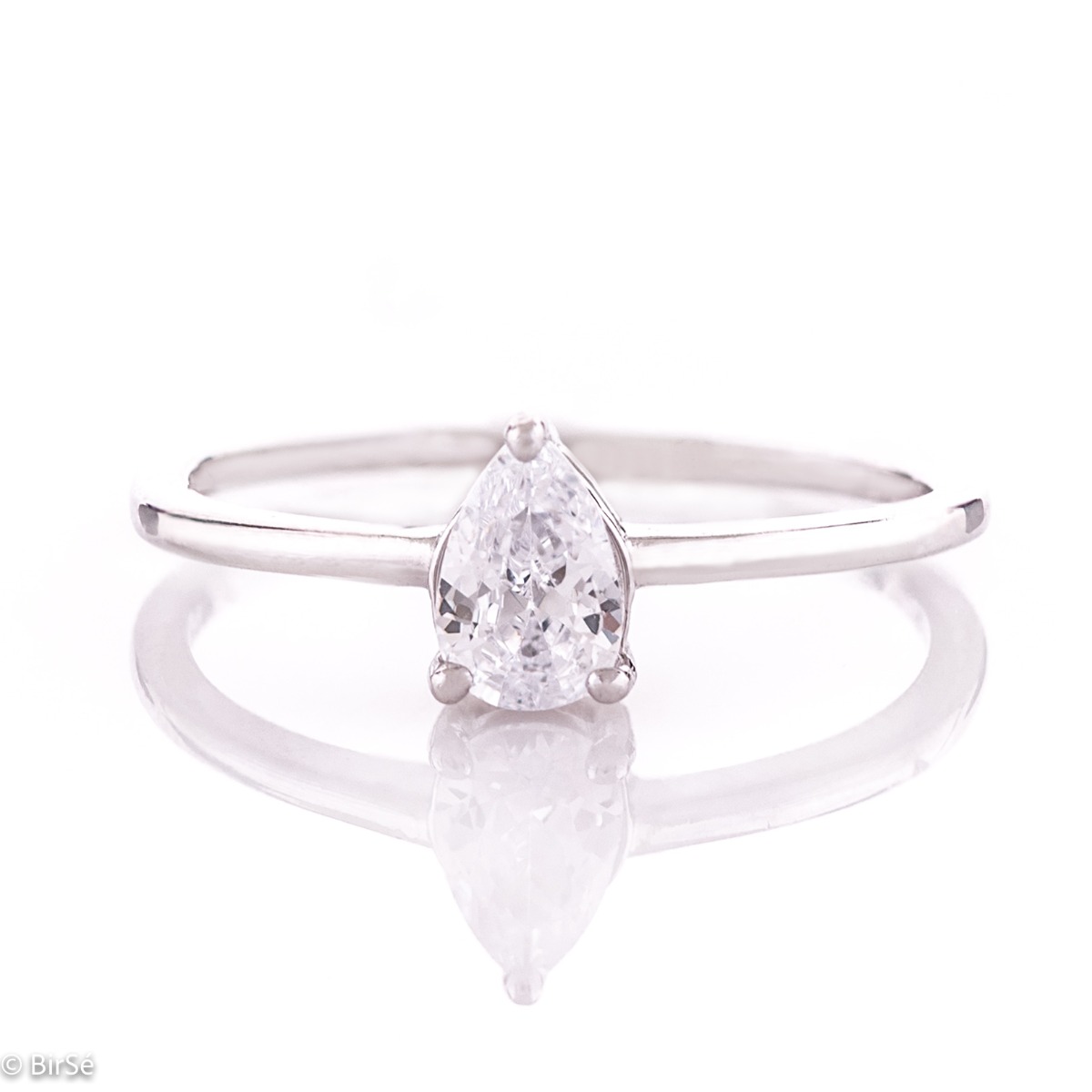 Silver Solitaire Ring with Zirconia