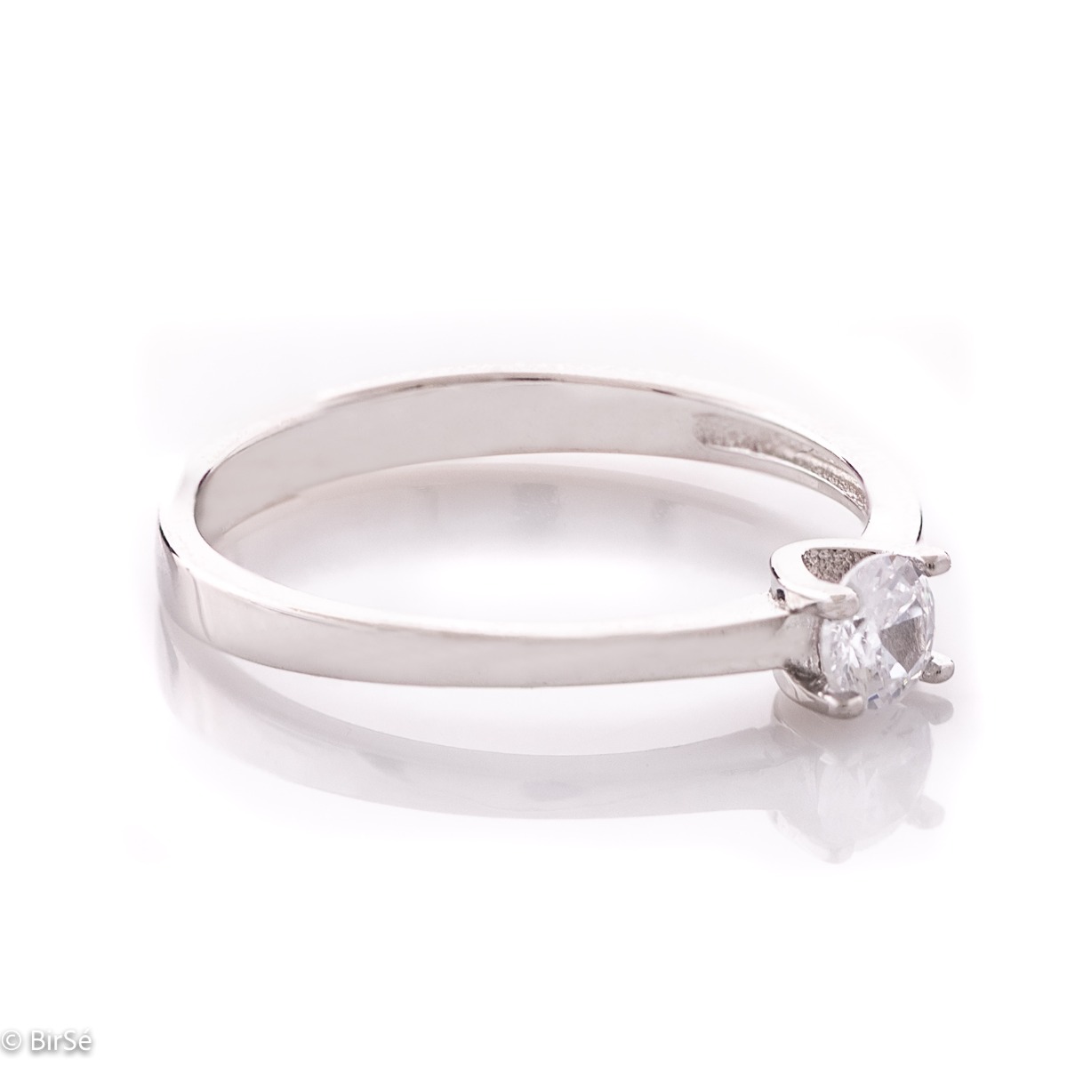 Silver Solitaire Ring