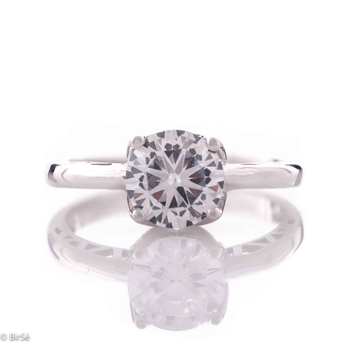 Silver Solitaire Ring