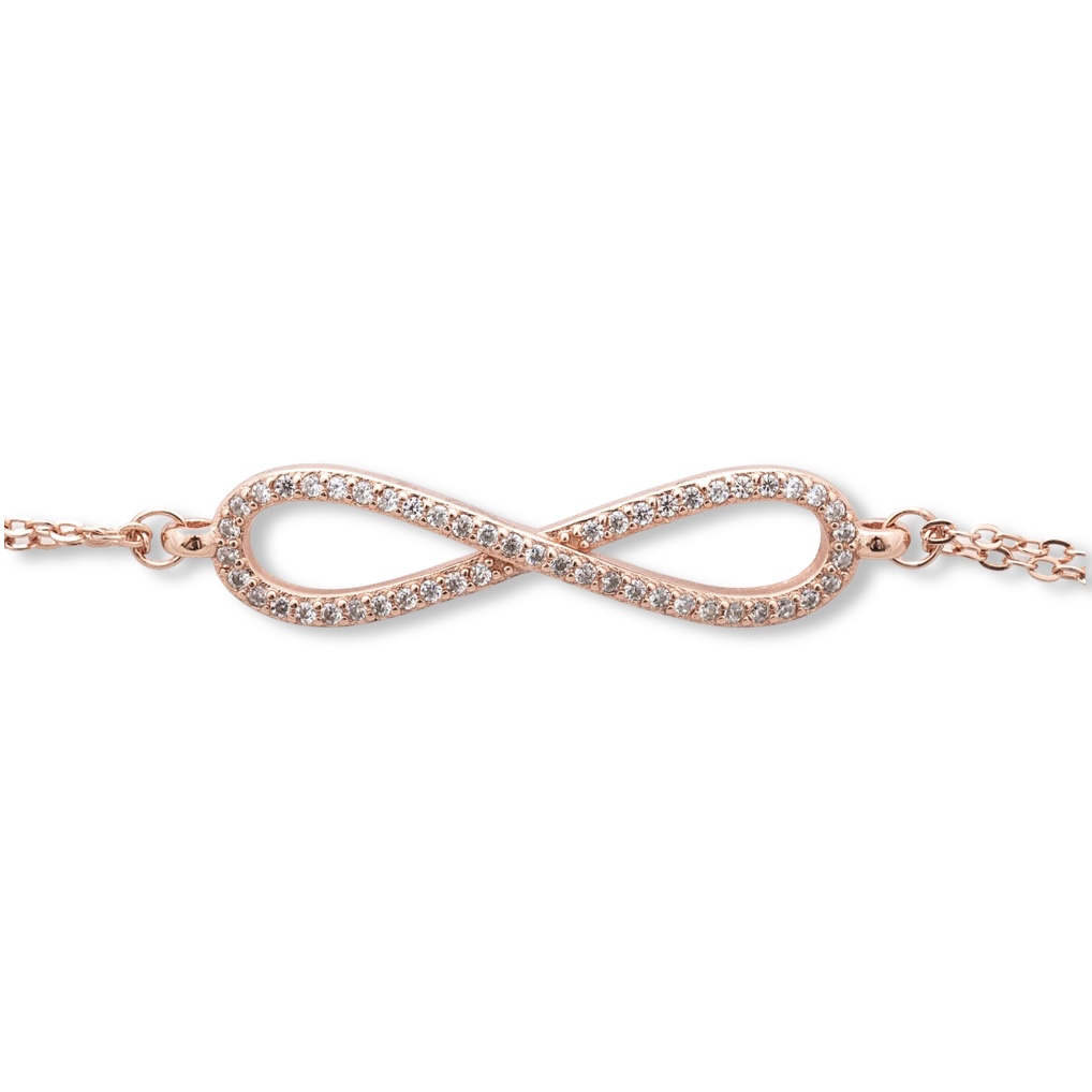 Rose Silver Infinity Bracelet