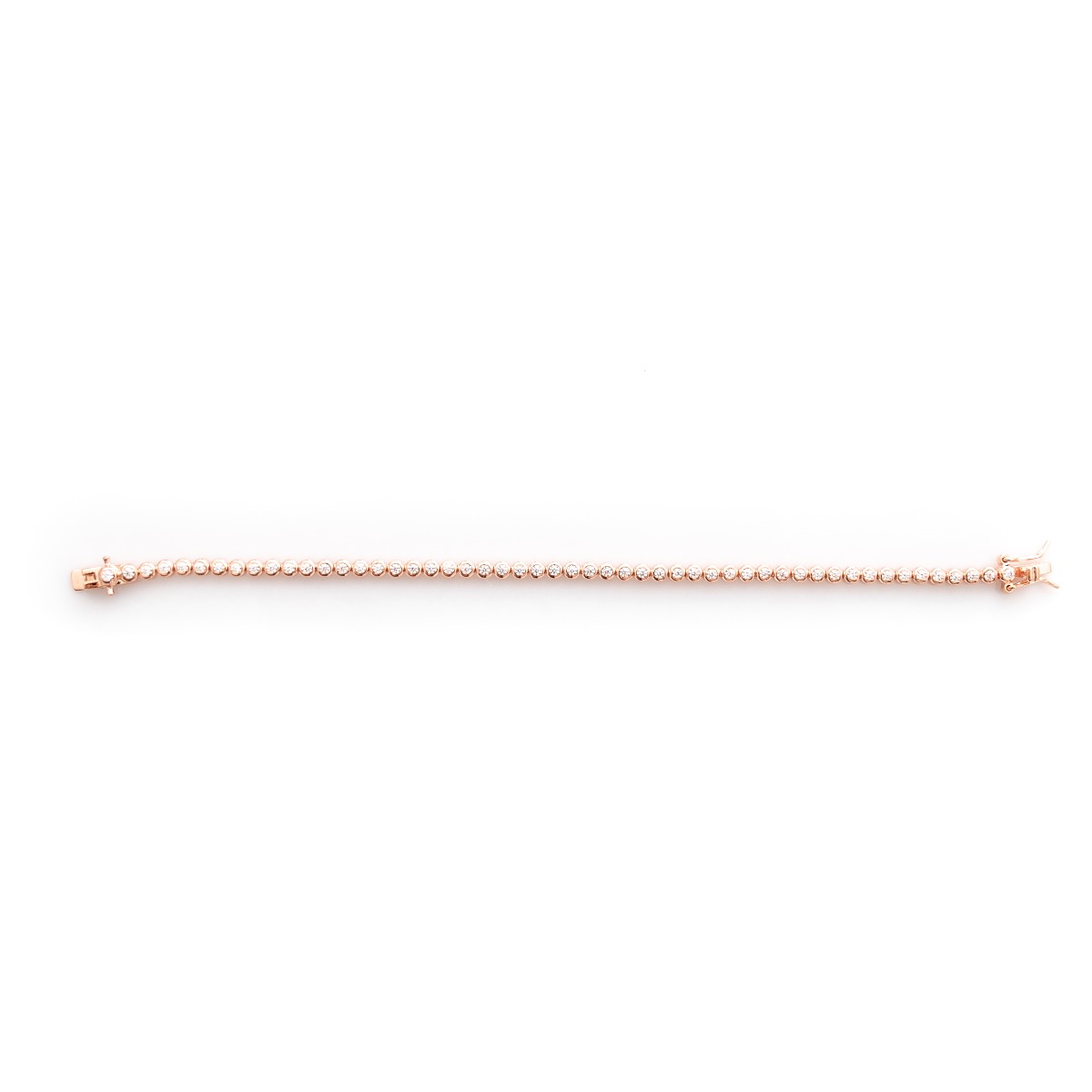 Rose Silver Tennis Bracelet