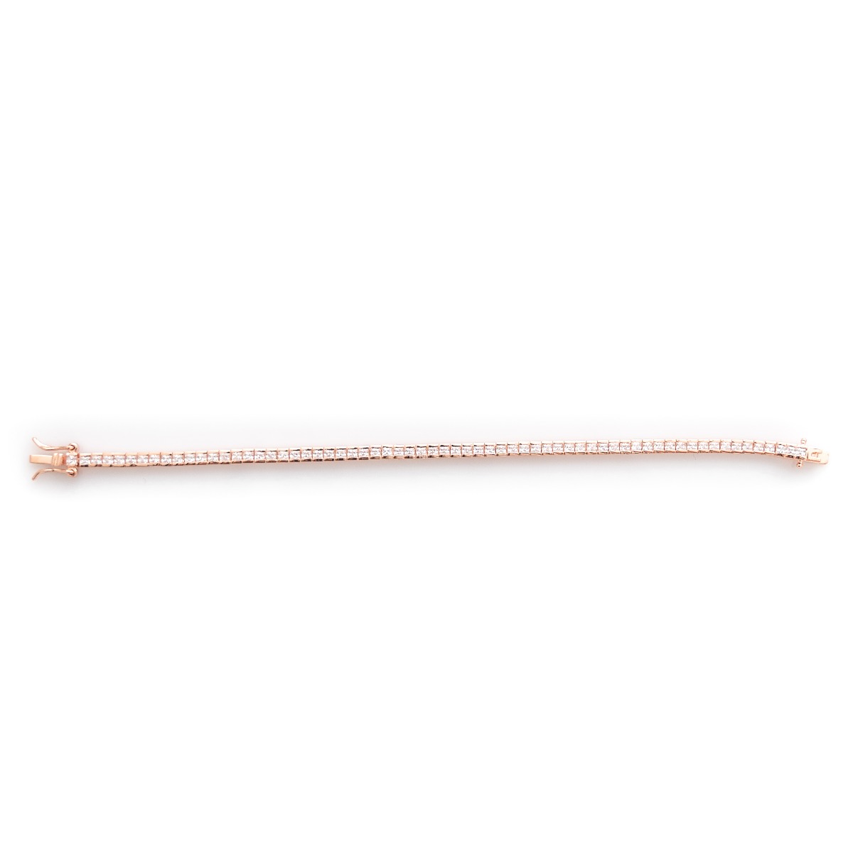 Rose Silver Tennis Bracelet 