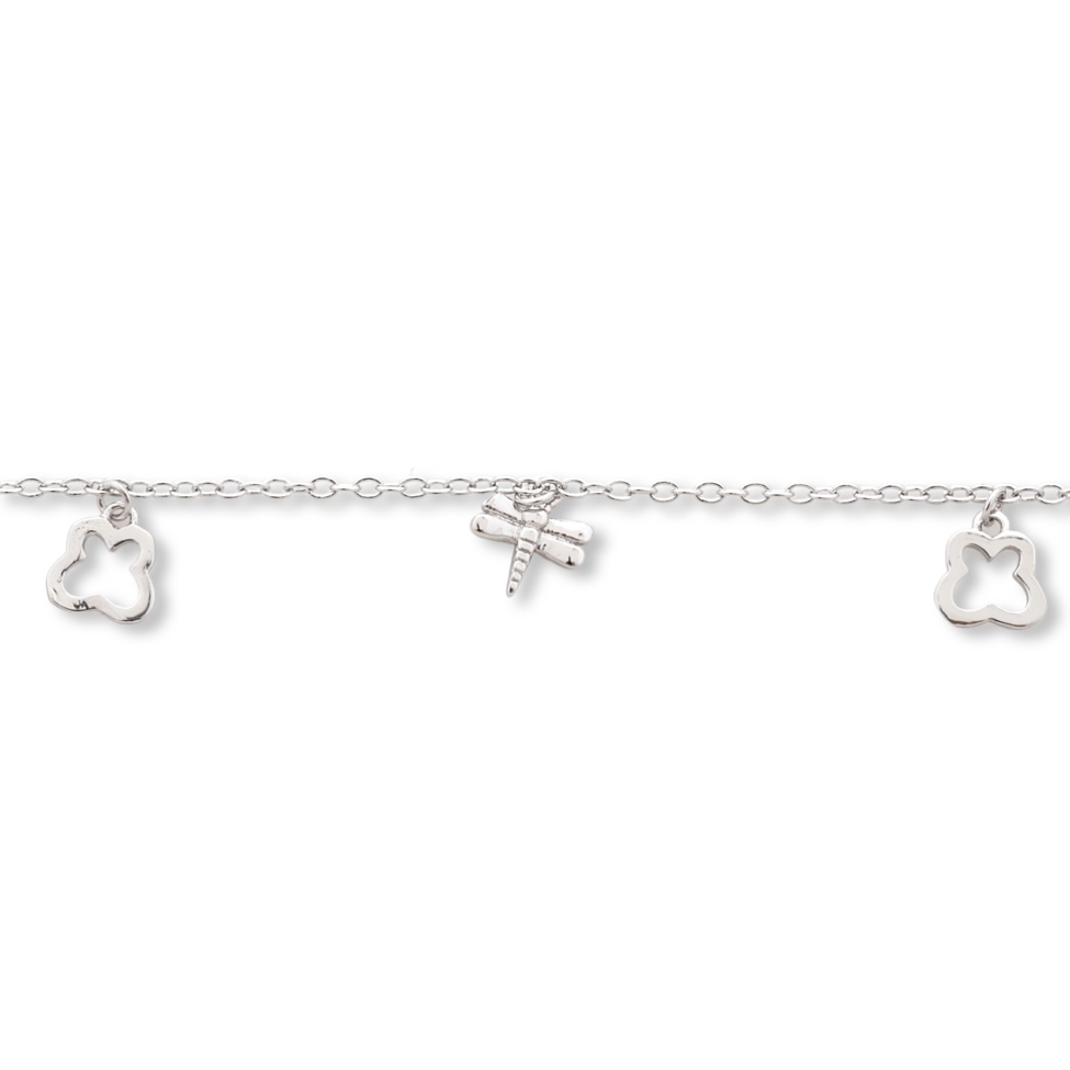 Silver Ankle Bracelet with Pendants