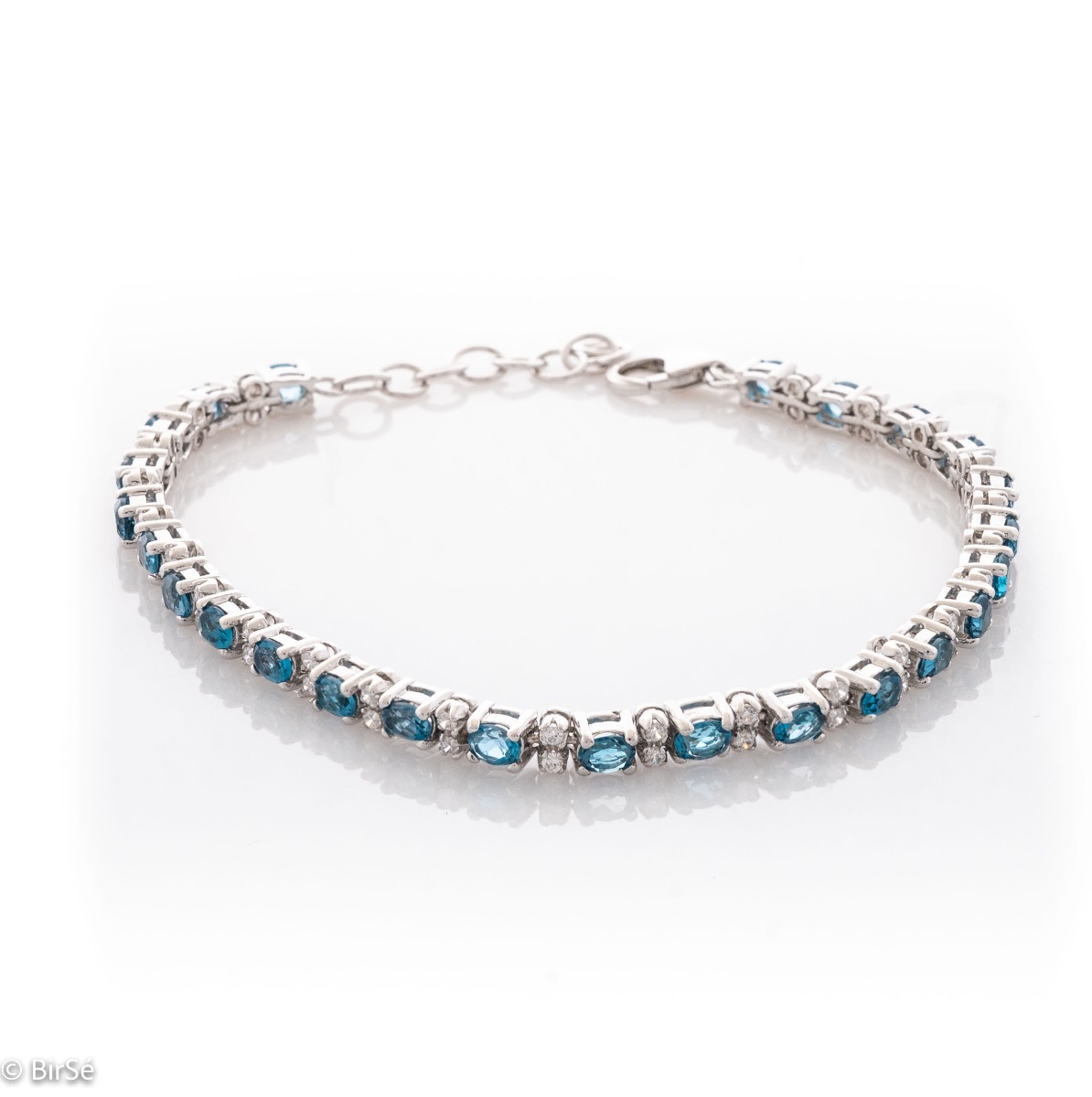 Silver Bracelet with Natural London Topaz