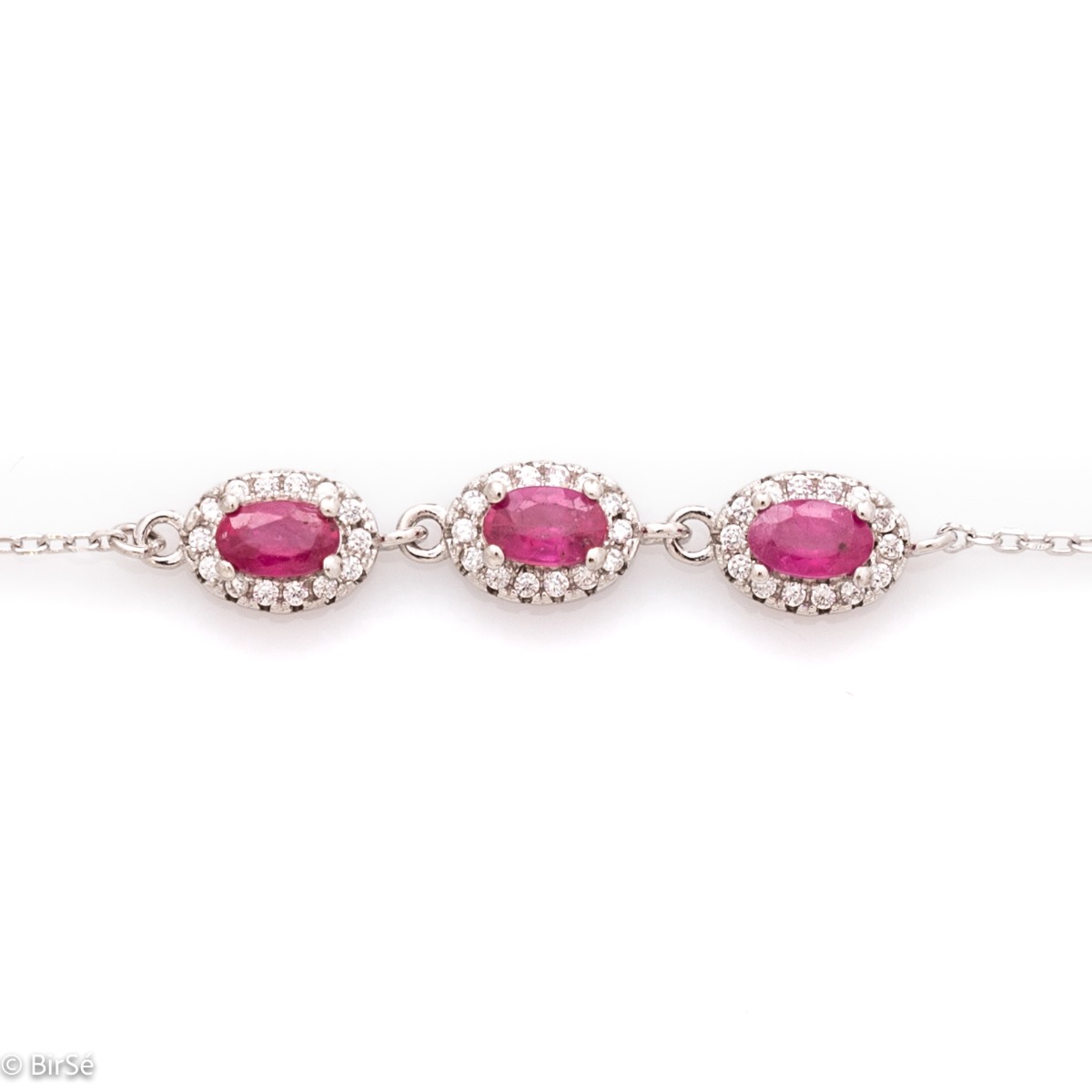 Silver Bracelet with Natural Ruby