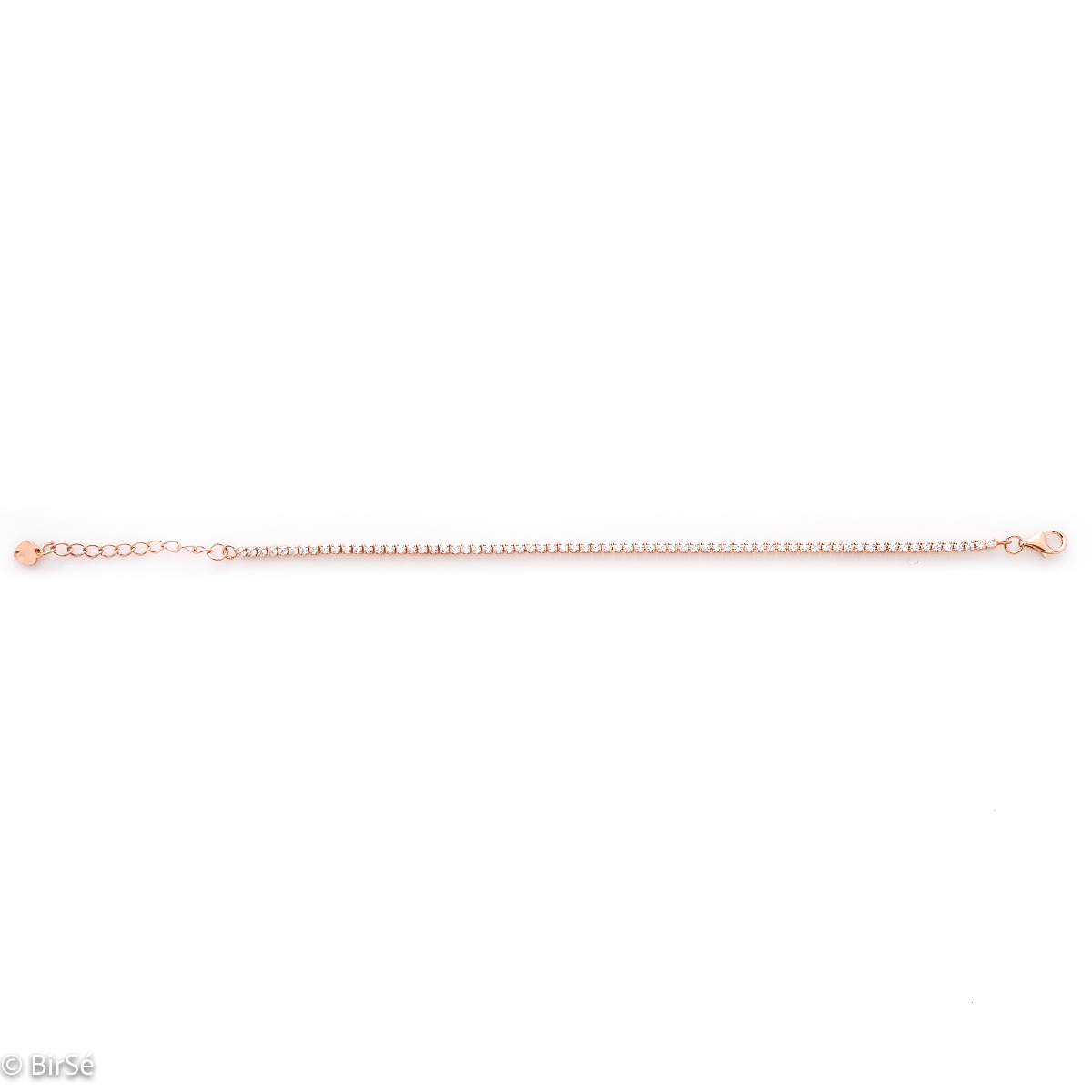 Rose Silver Tennis Bracelet with Zirconia