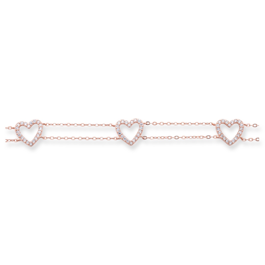 Rose Silver Heart Bracelet