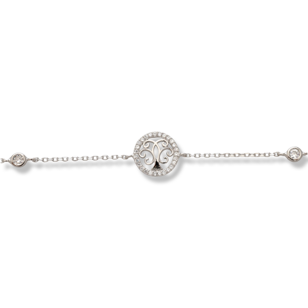 Ethereal women's jewelry made of soft silver with exquisite craftsmanship. The fine women's bracelet is a combination of tree of life and elegant zircons. The bracelet has an extension, for more convenience when adjusting the length.