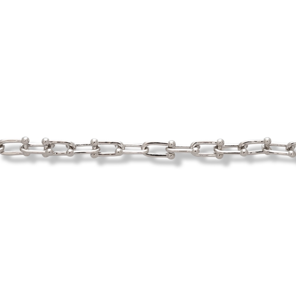 BirSe's new rhodium silver bracelet is interesting. The charming jewelry has a non-standard design of the elements and is suitable for ladies who prefer heavier jewelry.