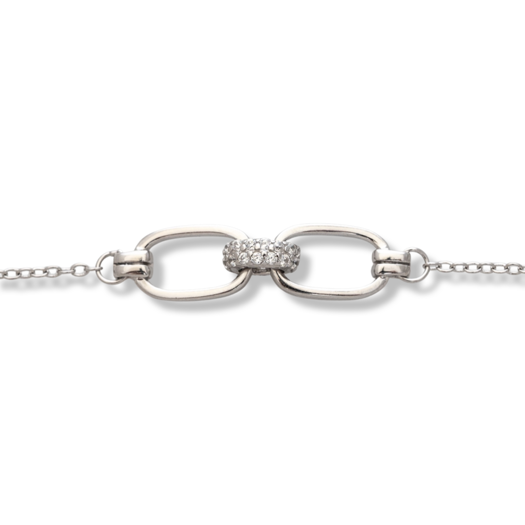 Silver Bracelet with Zirconia