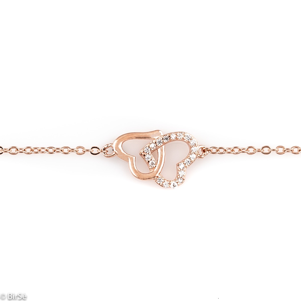 Rose SIlver Heart Bracelet