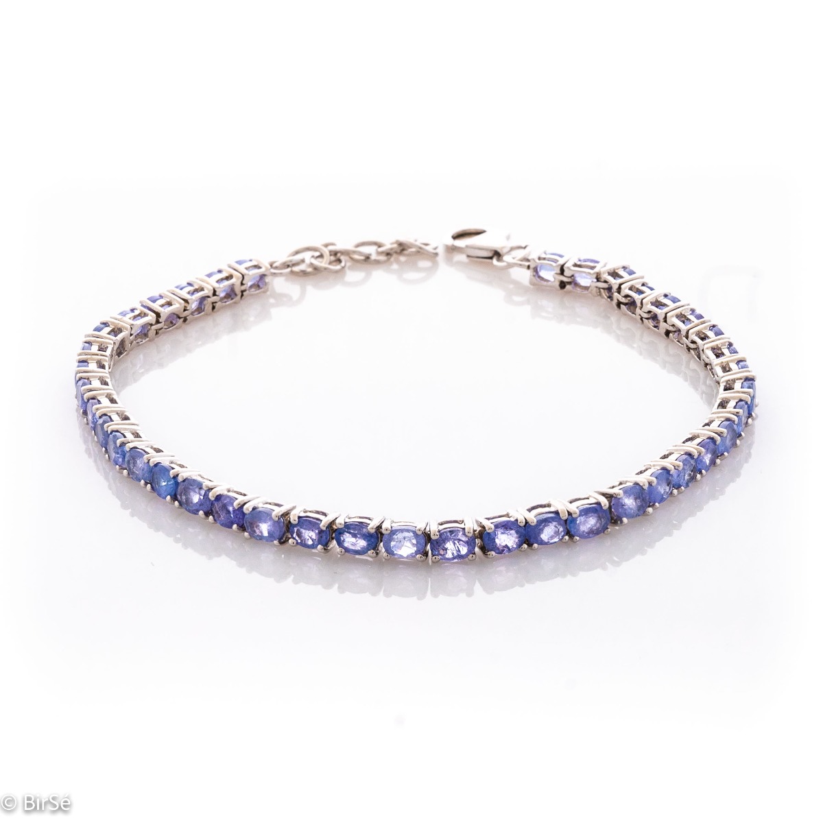 Silver Tennis Bracelet with Natural Tanzanite