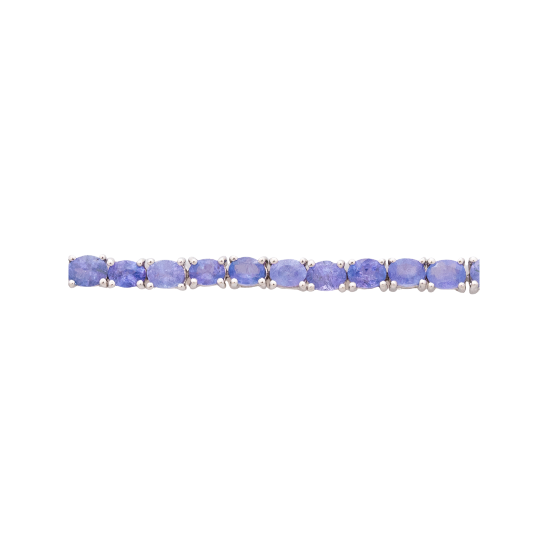 Silver Tennis Bracelet with Natural Tanzanite