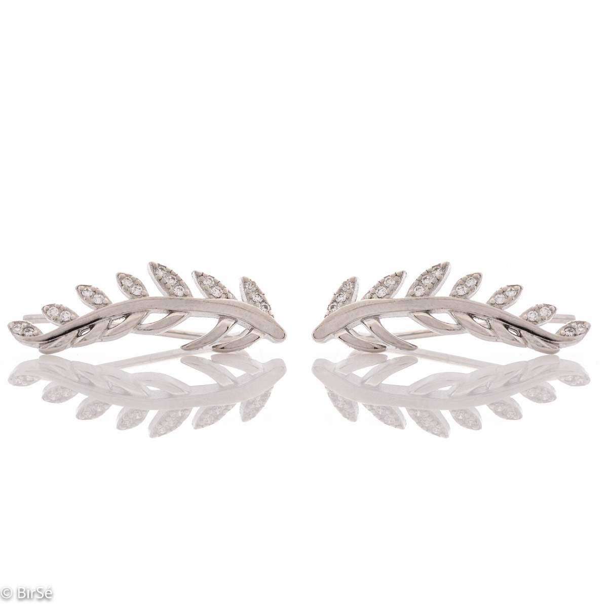 Captivating women's earrings with a spectacular shape and modern design. Crafted entirely from rhodium-plated sterling silver and accented with dazzling zircons, these hairpin earrings are a fitting piece of jewelry for any young lady.