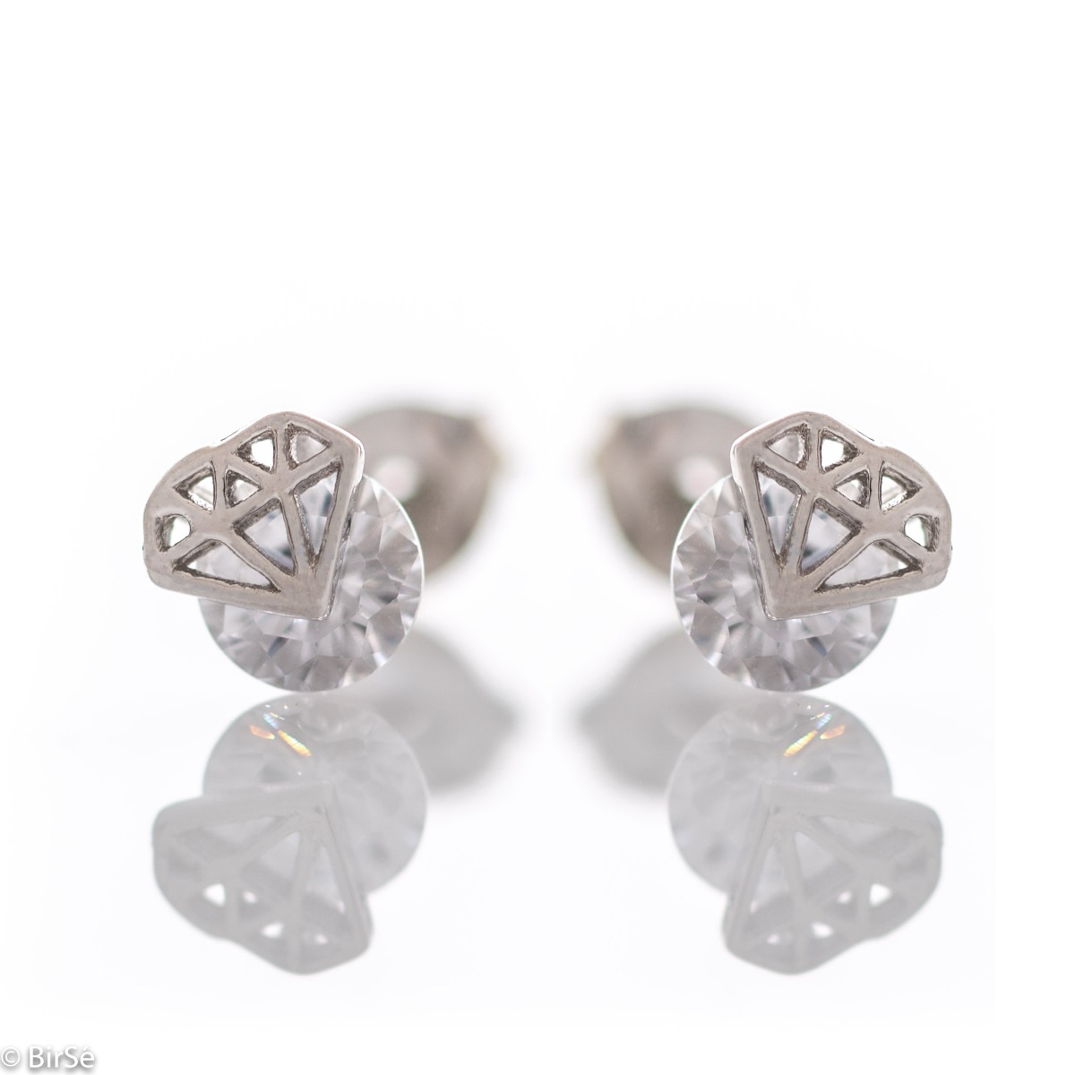 Silver earrings - Diamond