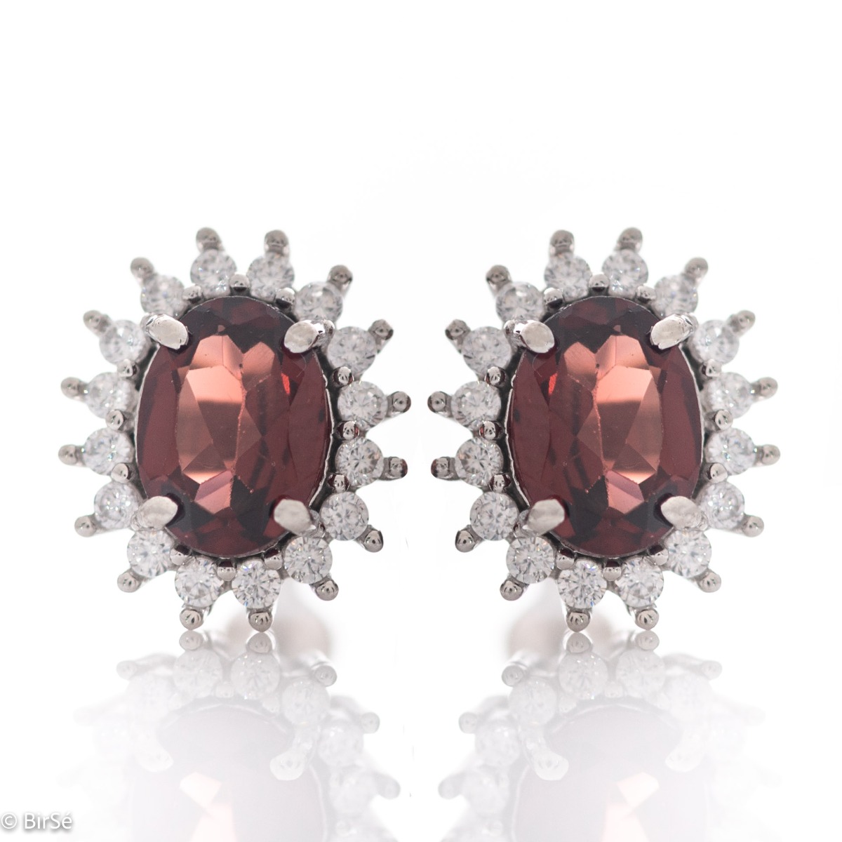 Silver Earrings with Natural Garnet 2,80 ct.