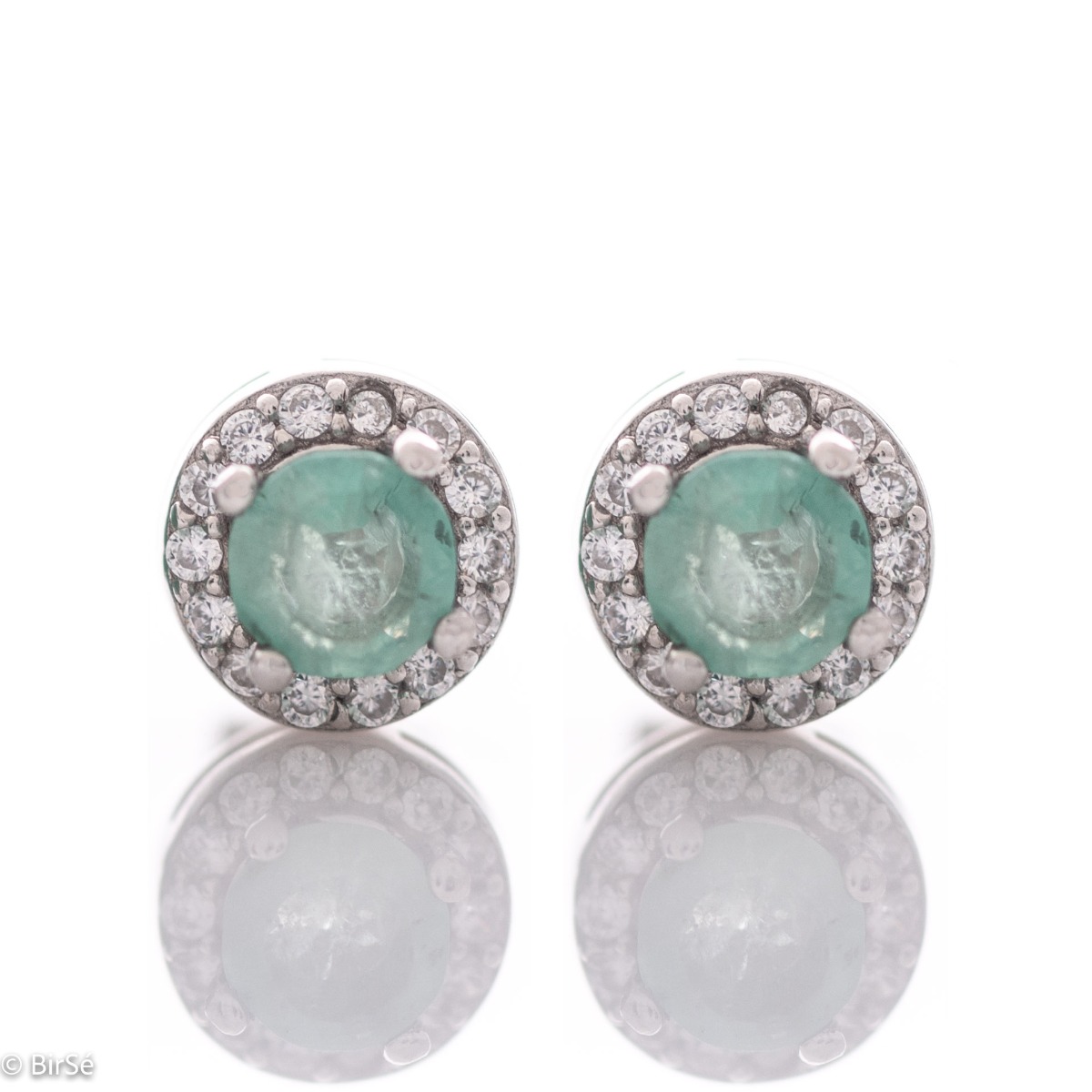 Wholesale Silver Earrings with Natural Emerald 1,30 ct.