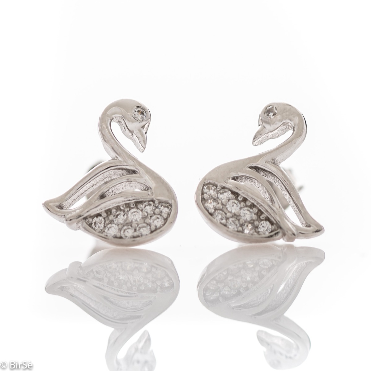 Silver earrings - Swans