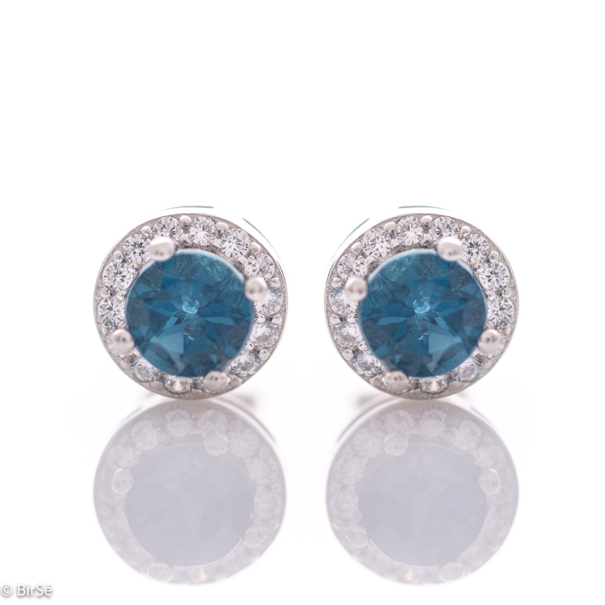 Sterling Silver Earrings with Elegant London Topaz Design