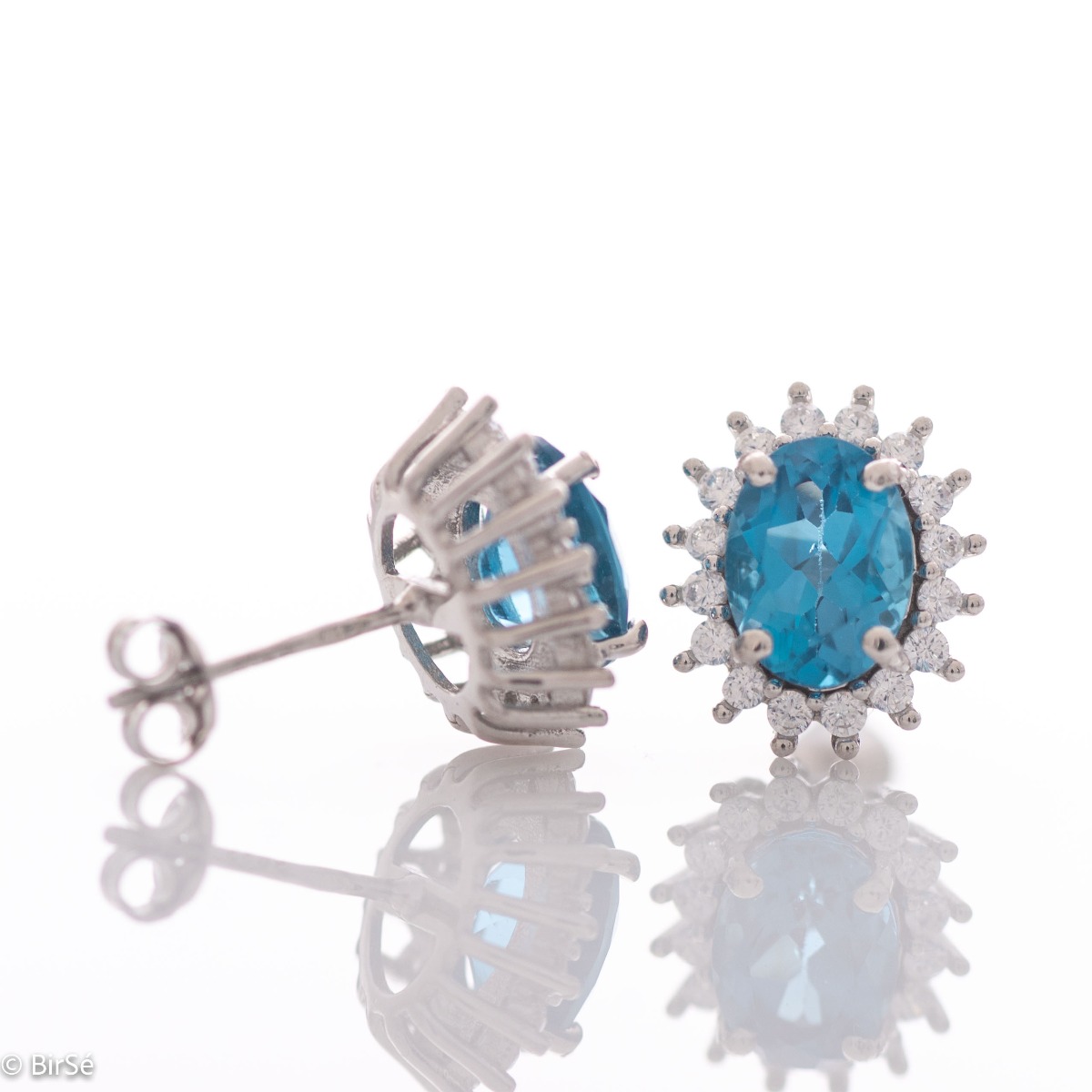 Silver earrings - Natural London Topaz 3,20 ct.