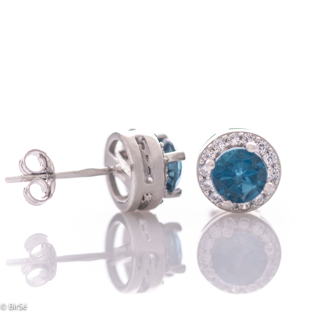 Silver earrings - Natural London Topaz 1,12 ct.