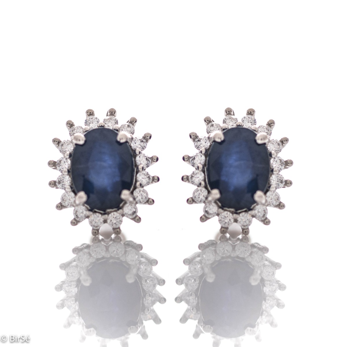 Silver earrings - Natural Sapphire 3,10 ct.