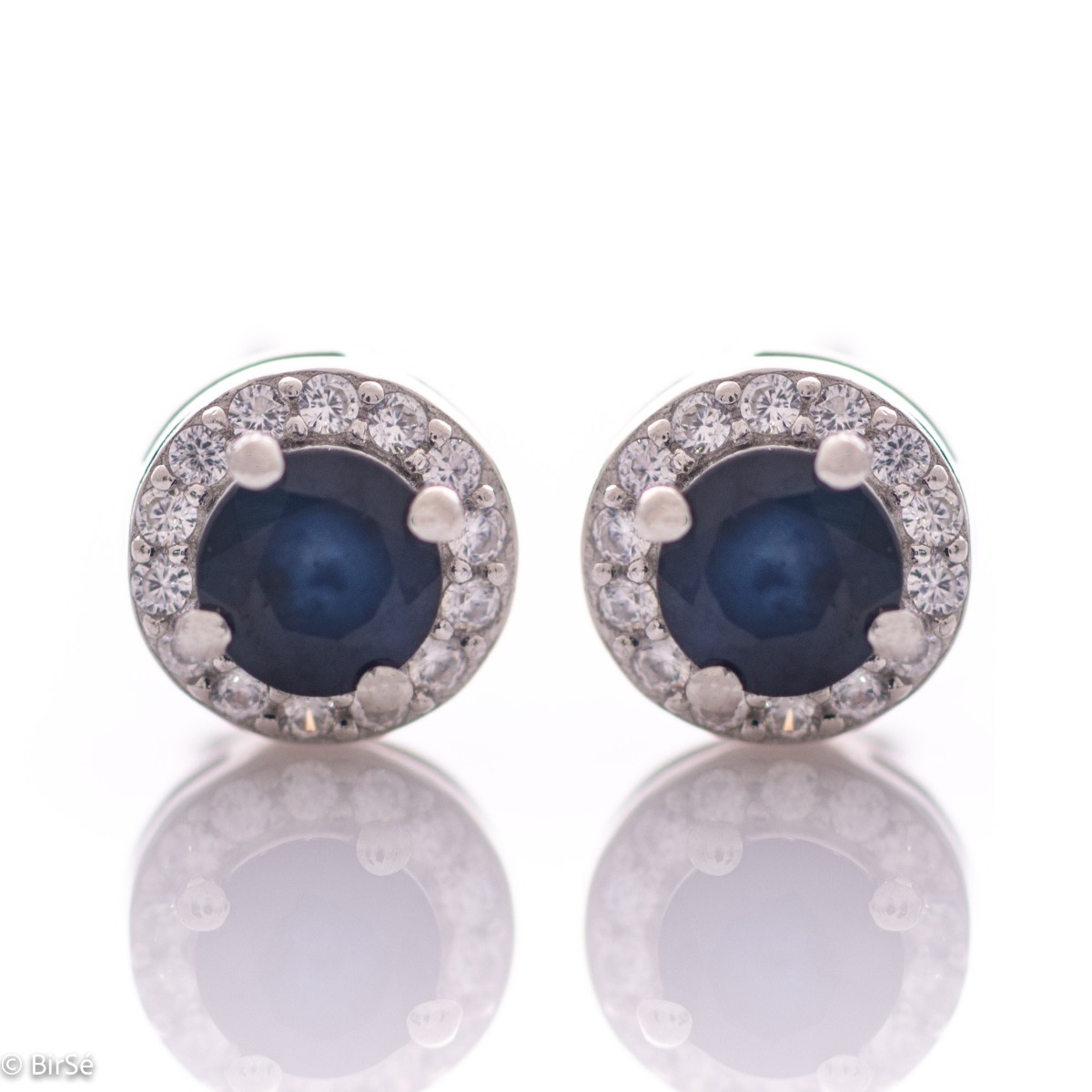 Silver Earrings with Natural Sapphire 1,30 ct.