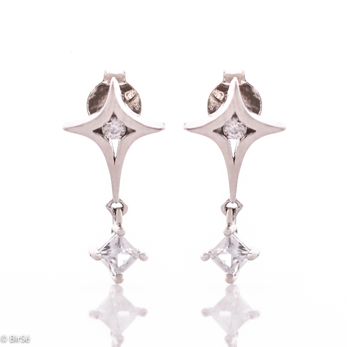 Elegant Silver Earrings with Star Shape