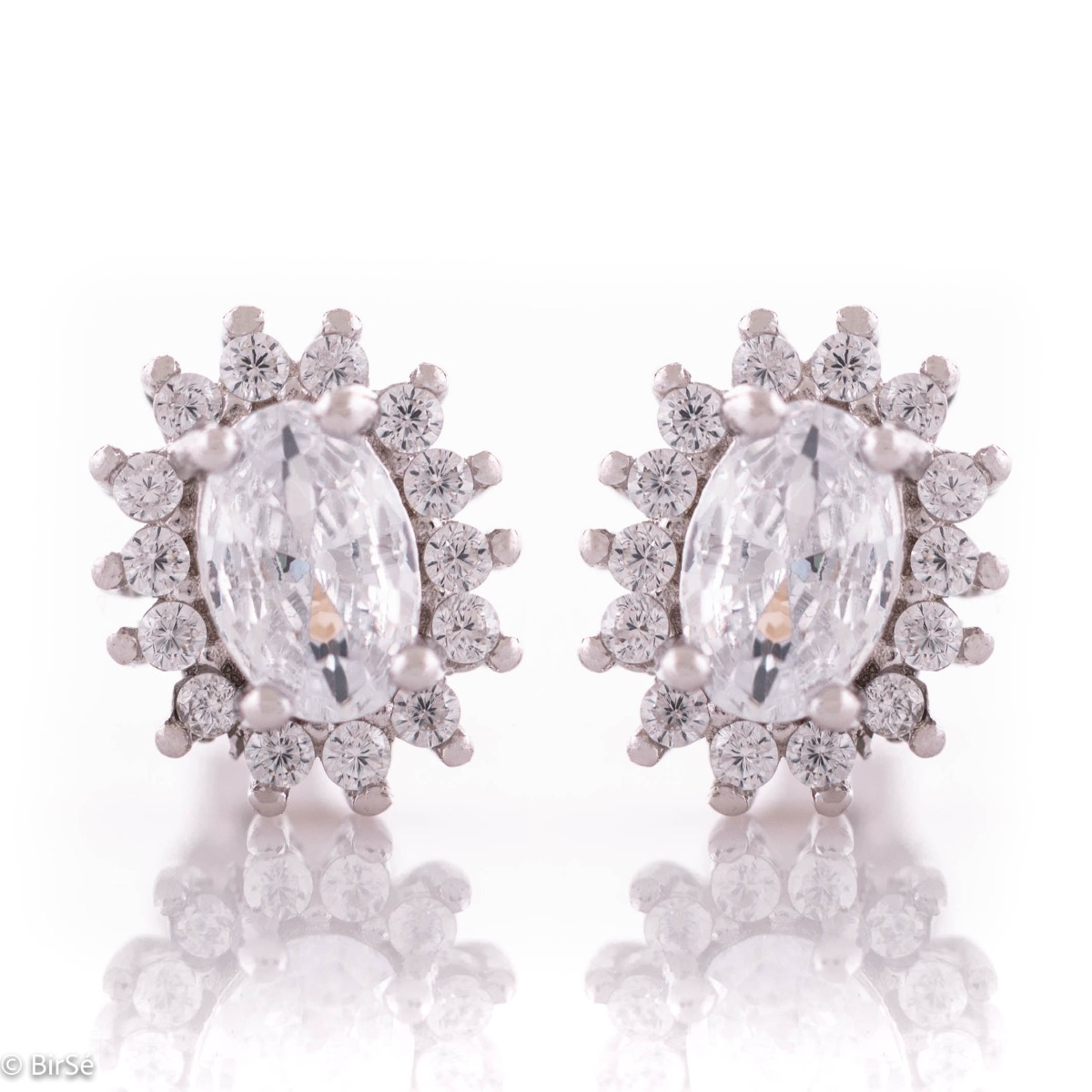 Silver Glamorous Marquise Earrings 