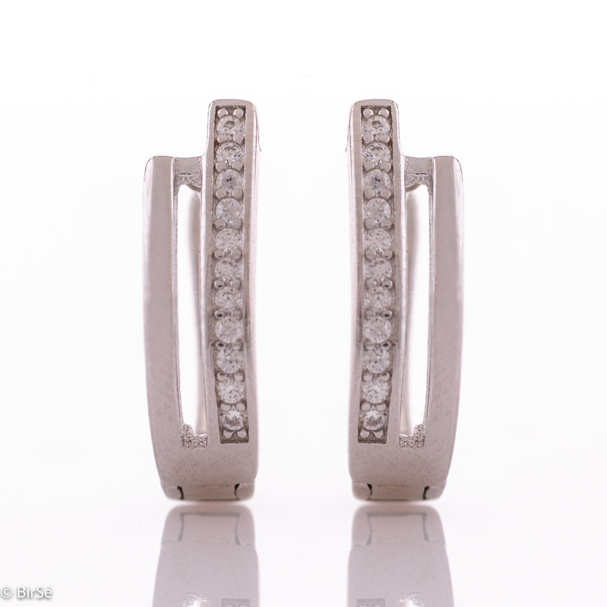 Classic Silver Earrings with English Locking