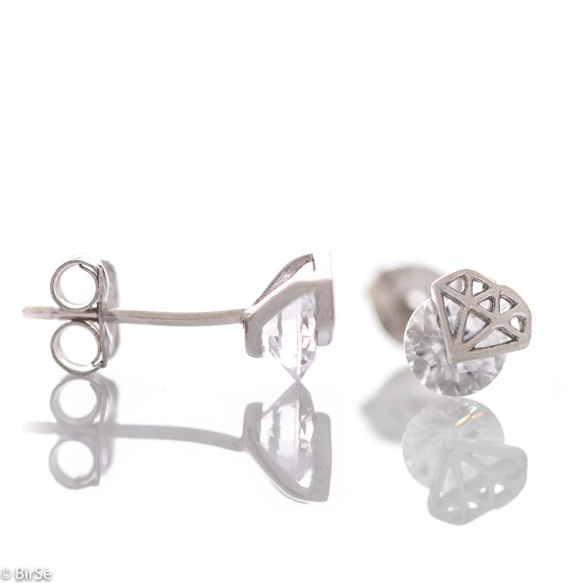 Silver earrings - Diamond