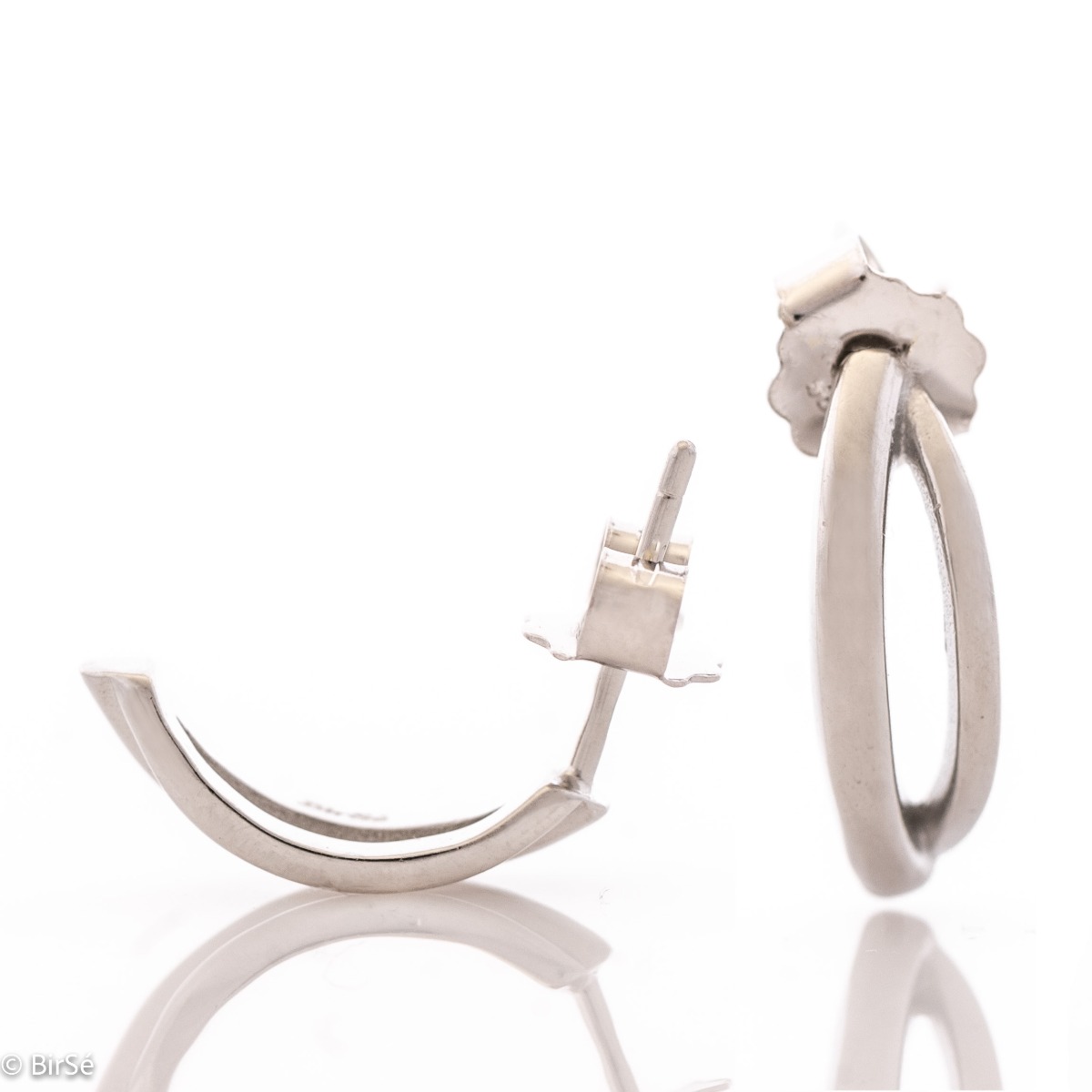 Captivating women's earrings with a rainbow shape and a simple design. Made entirely of rhodium-plated fine silver and a comfortable pin fastening. A wonderful gift for the daily outfit and a wonderful mood of your beloved woman.