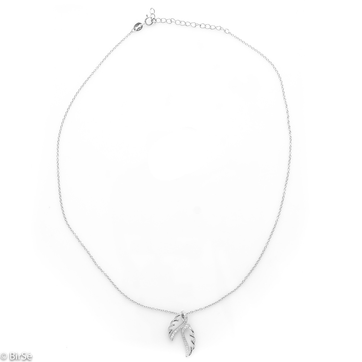 An exquisitely crafted silver necklace with an ever-present element in jewelry - Angel wings. Elegantly shaped and decorated with zircons, this necklace will be your favorite piece of jewelry.