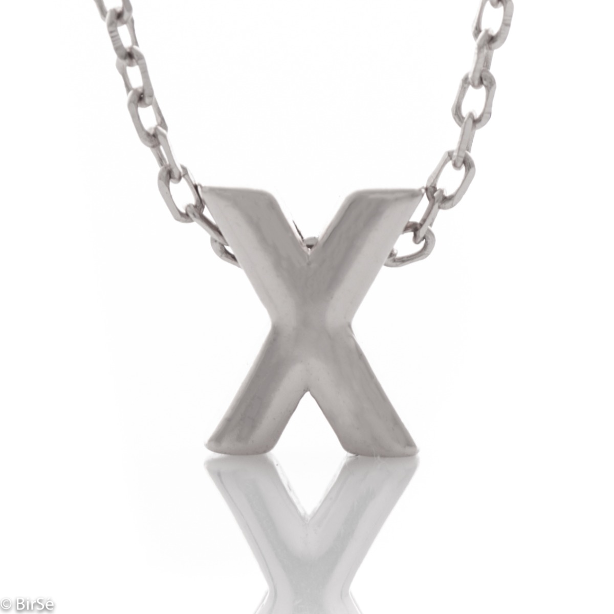 A simple necklace made of shiny rhodium silver with a beautiful letter H. The necklace is suitable for everyday wear in combination with various silver jewelry.