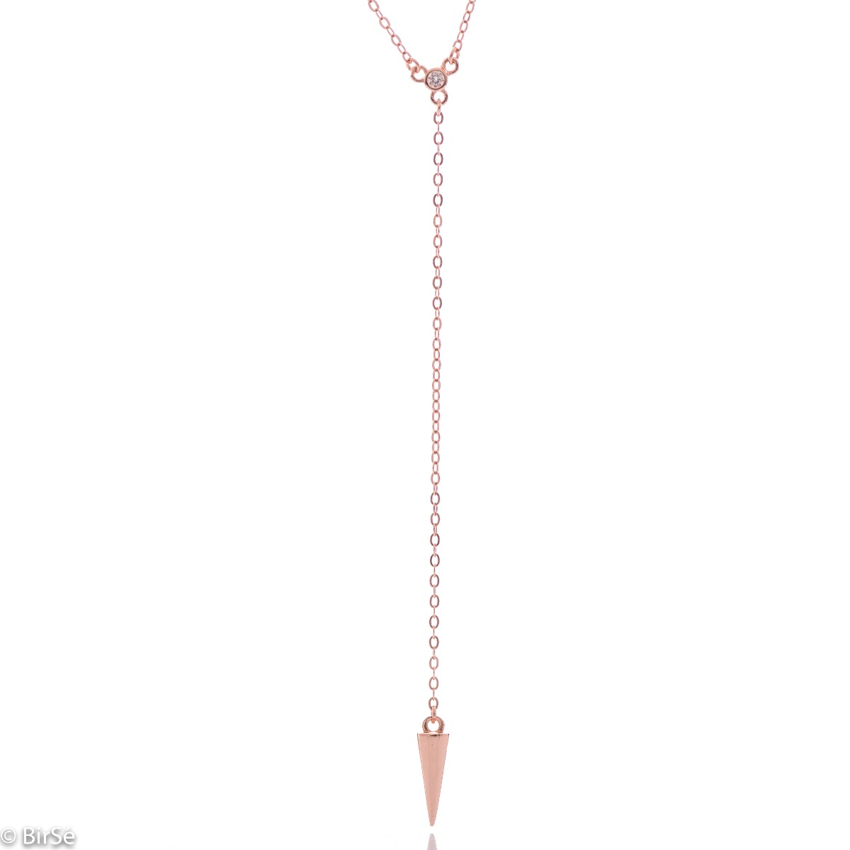 A spectacular sterling silver necklace with exquisite workmanship entirely in rose silver and an extension ending in a pendant.