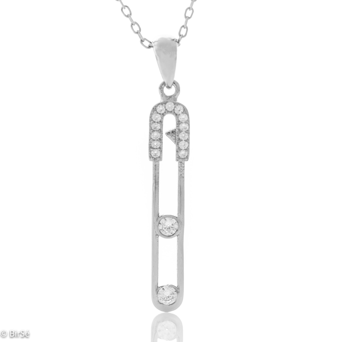 Silver Necklace with Zirconia